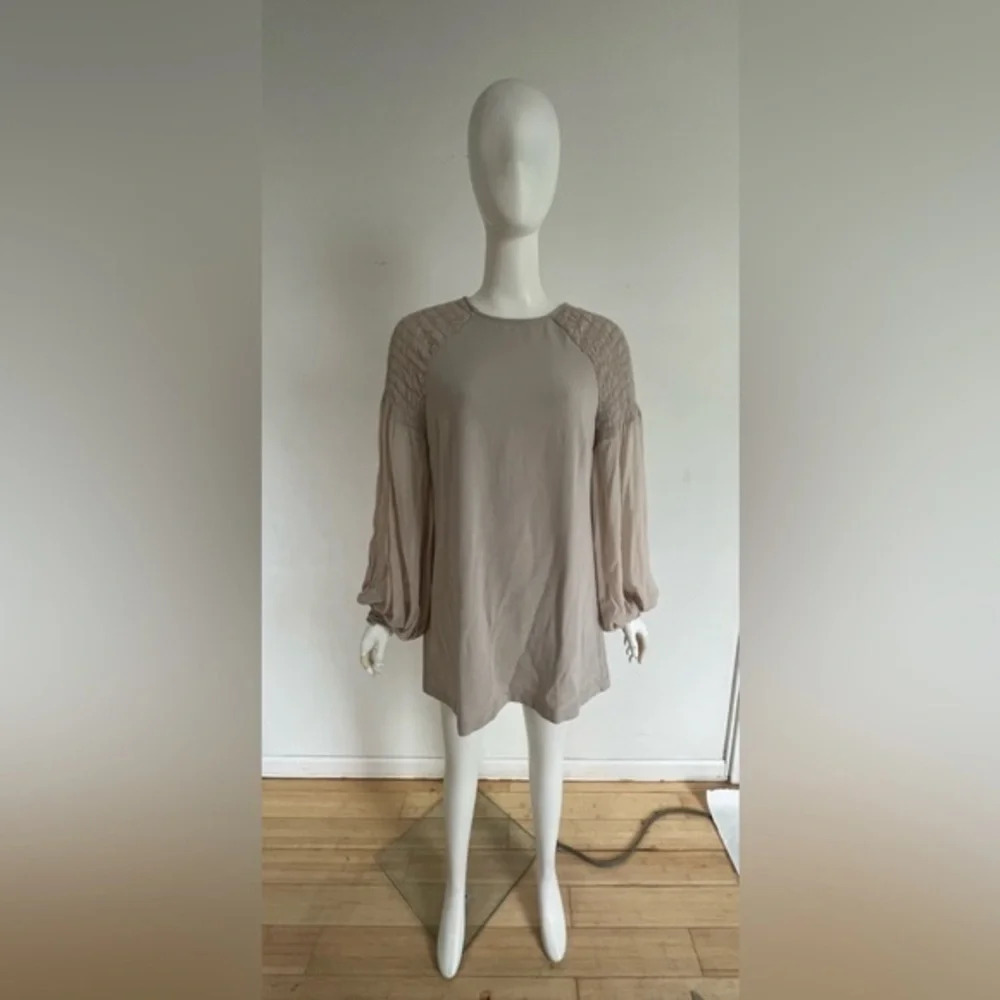 White Chocolate  Women Greyish Casual Long Sleeve Mini Dress S